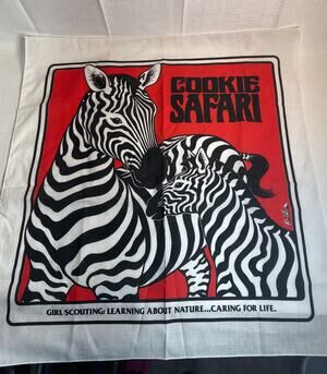 Vintage Safari Girl Scouts Cookie Bandana Handkerchief